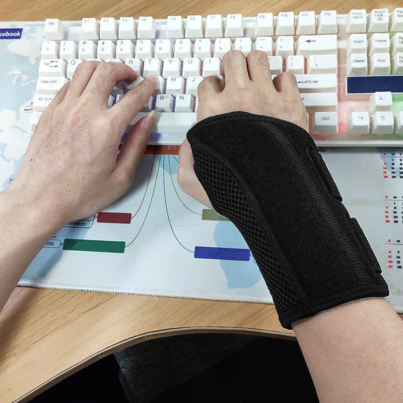 NuCamper Wrist Brace Carpal Tunnel Right Left Hand for Men Women, Night Wrist Sleep Supports Splints Arm Stabilizer with Compression Sleeve Adjustable Straps,for Tendonitis Arthritis Pain Relief (Right Hand-Pink, Small/Medium (Pack of 1)) Right Hand-Pink - BeesActive Australia