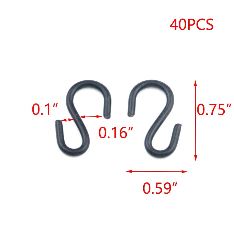 T Tulead Mini Hooks S Shaped Hanger Hooks Wire Hooks Utility Iron Hooks 19mm Length,1.8mm Thickness,Pack of 40 for Jewelry Craft Key Length:19mm - BeesActive Australia