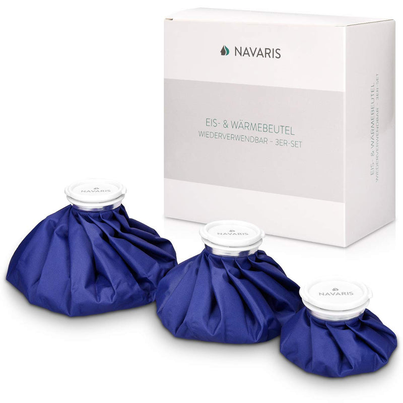 Navaris 3X Hot and Cold Bags - Reusable Ice Bag Hot Water Bottle for Knee, Back, Shoulder - Blue - BeesActive Australia