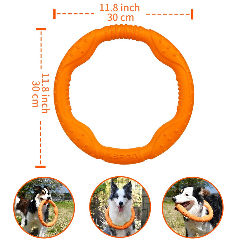 LaRoo Dog Flying Ring Toys, Floating Flying Dog Disc Toys, Summer Pet Training Outdoor Durable Chew Toys for Medium and Large Dogs Orange-L - BeesActive Australia