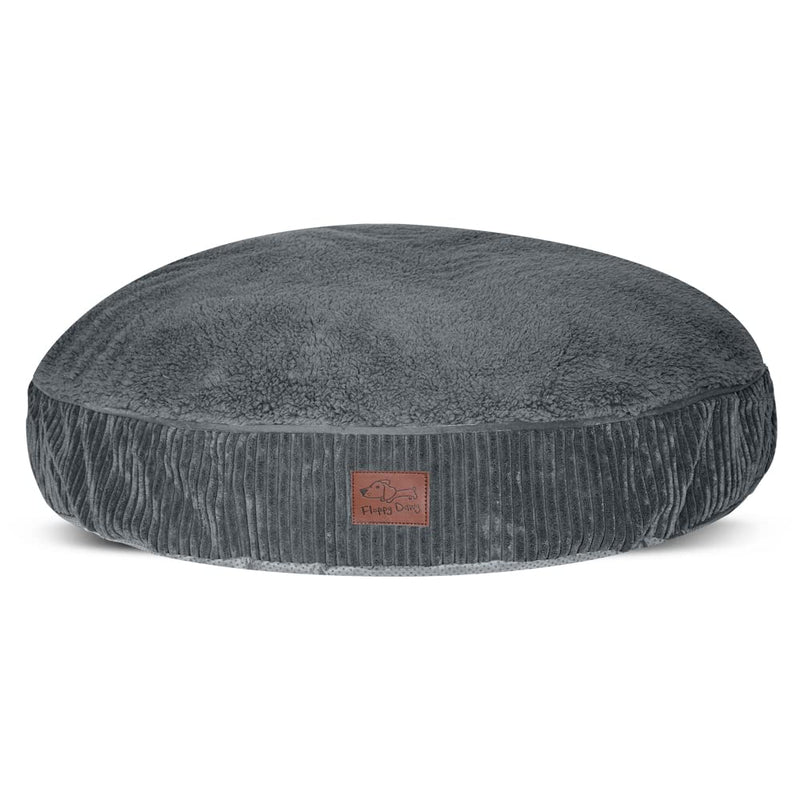 Floppy Dawg Universal Round Dog Bed Replacement Cover. Removable and Machine Washable Cover for Donut and Round Beds. Large 36W. Gray with Gray Top - BeesActive Australia