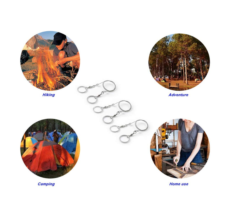 Survival Wire Saw Outdoor Emergency Mini Hand Pocket Stainless Steel Saws for Backpacking Gear, Camping, Hunting, Hiking, Trees Cutting (Silver Metal handle 3 Pack) Silver Metal handle 3 Pack - BeesActive Australia