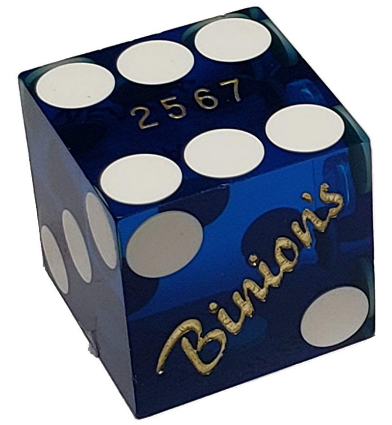 Binion's Las Vegas Casino Table-Played 19mm Matching Serial Numbers Craps Dice Blue Polished with Pouch (Set of 2 Dice (Dice Pair)) Set of 2 Dice (Dice Pair) - BeesActive Australia