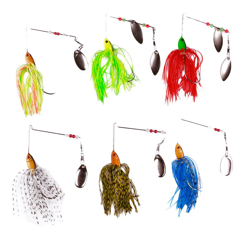 [AUSTRALIA] - Bass Spinnerbait,6 Pcs Fishing Lures Spinner Baits,Fishing Hard Spinner Lures, Bass Trout Salmon Hard Metal Spinnerbait by Free Fisher 