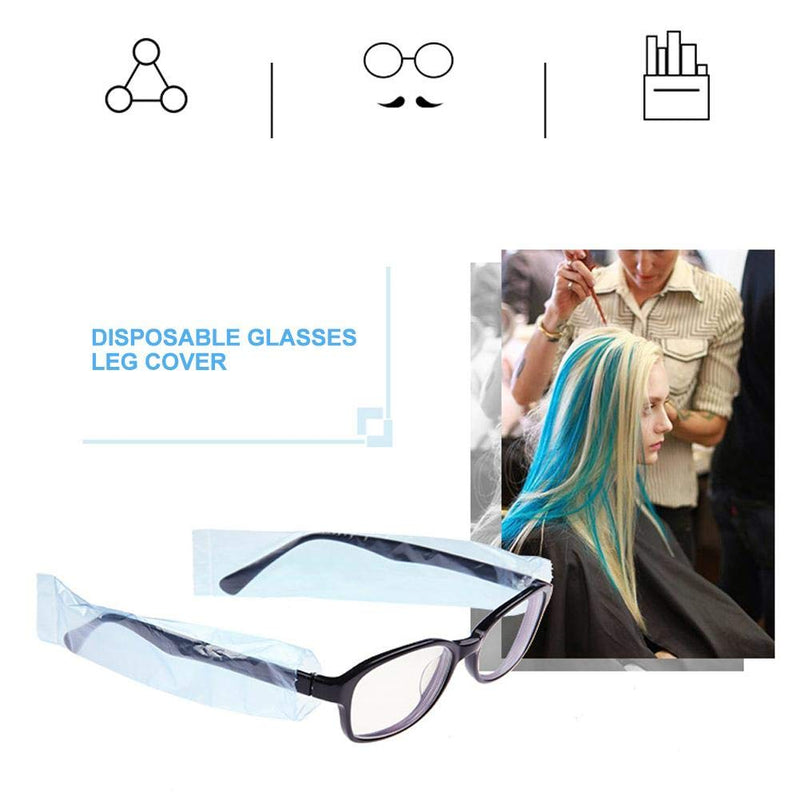 Disposable Glasses Leg Sleeves, Glasses Leg Cover Hair Color Hair Dye Glasses Legs Cover Home Salon Spa(Light Blue) Light Blue - BeesActive Australia