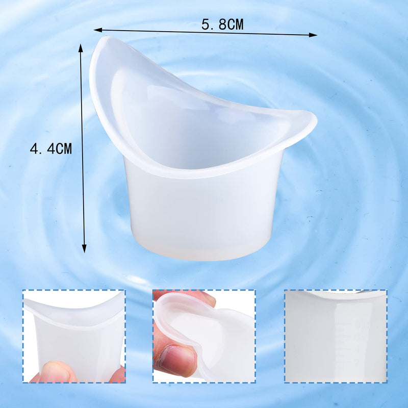MFUOE 4 Piece Eye Wash Cup 8ml Reusable Silicone Eye Bath Cup Non Sterile Eye Flush Cups for Refreshing Cleaning Tired Eyes - BeesActive Australia