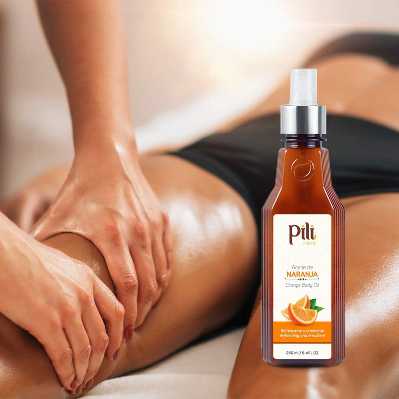 Pili Natural Orange Oil - Skin Tonic and Moisturizing Body Oil - Massage Oil. Prevents Cellulite, Stretch Marks, Firms & Tightens Skin. 8.4 fl oz. - BeesActive Australia