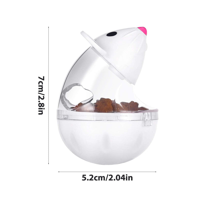 PORTOWN 4 Pcs Cat Food Ball Dispenser, Small Cat Food Balls Slow Feeder Mice Shaped Tumbler Cat Food Toy Cat Treat Toy Feeder Toy for Interactive Training(Pink,White) - BeesActive Australia