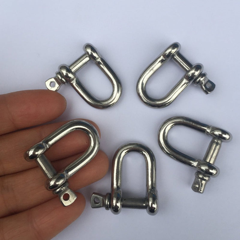 [AUSTRALIA] - JingYi Stainless Steel 3/16 D Shackle,Marine Grade,Can be Used in a Salt Water Invironment 5 Pieces 