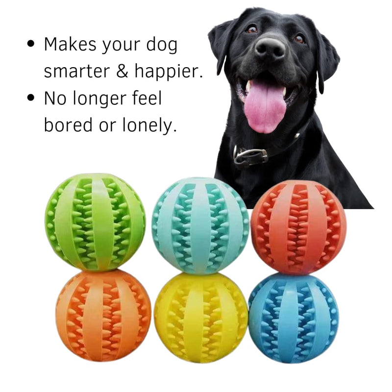 Durable Dog Ball, Chew Toys 2.8 inch. Dog IQ Puzzle Ball, Dog Teeth Cleaning/Chewing/Playing/Training, Pets Dental Treat, Bite Resistant, Non Toxic, Green. - BeesActive Australia