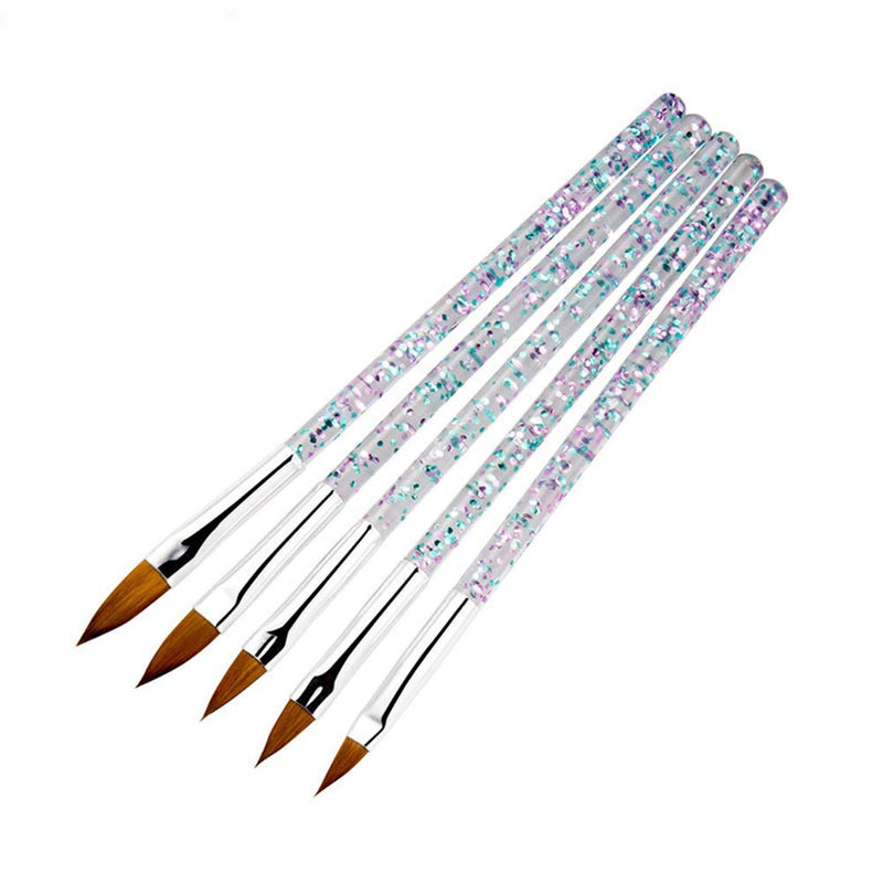 YesLady Nail Art Painting Liner Acrylic Brush UV Gel 3D Carved Powder DIY Manicure Pen Kit Set 5 PCS For Starter - BeesActive Australia