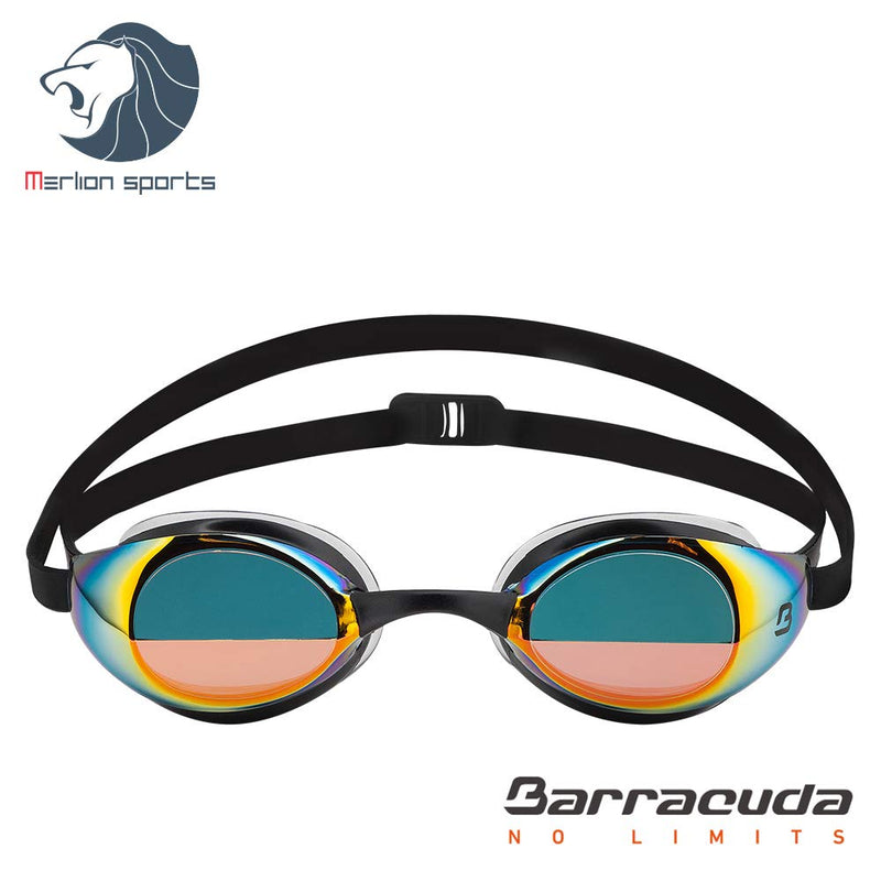 [AUSTRALIA] - Barracuda Swim Goggle Bolt Mirror – Split Mirror Lenses Patented TriFushion System, Anti-Fog UV Protection, Easy Adjusting Comfortable for Adults Men Women IE-90210 
