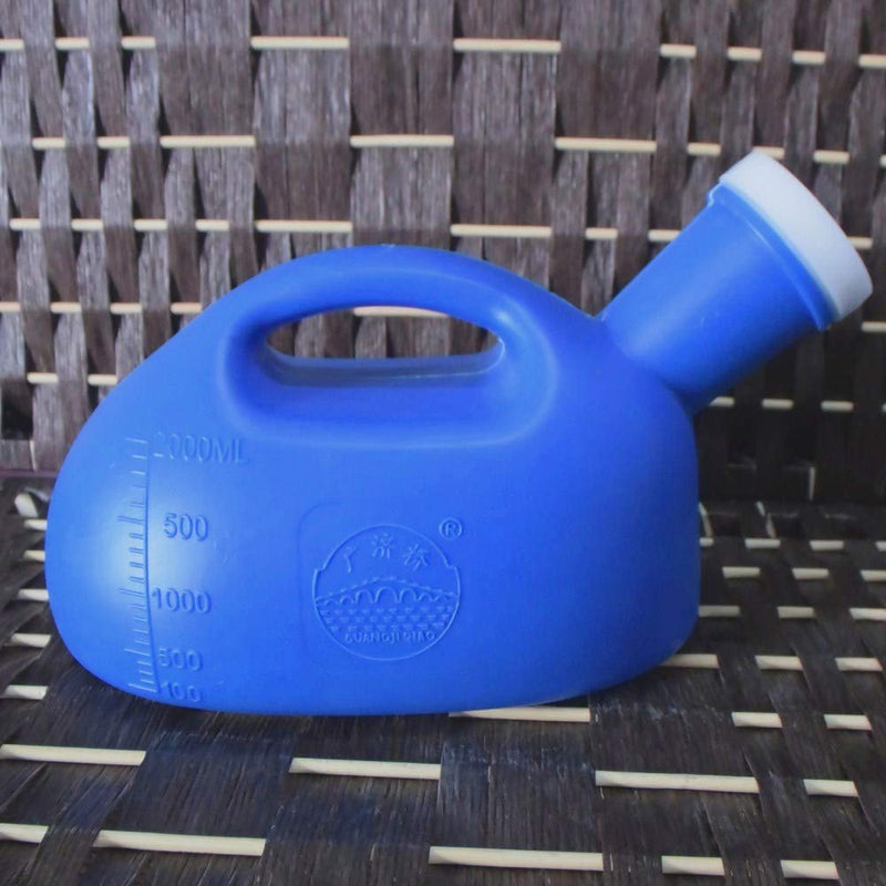 YUMSUM 2000ML Male Urinal Portable Mens Potty Pee Bottle Collector Travel Toliet (Blue) Blue - BeesActive Australia
