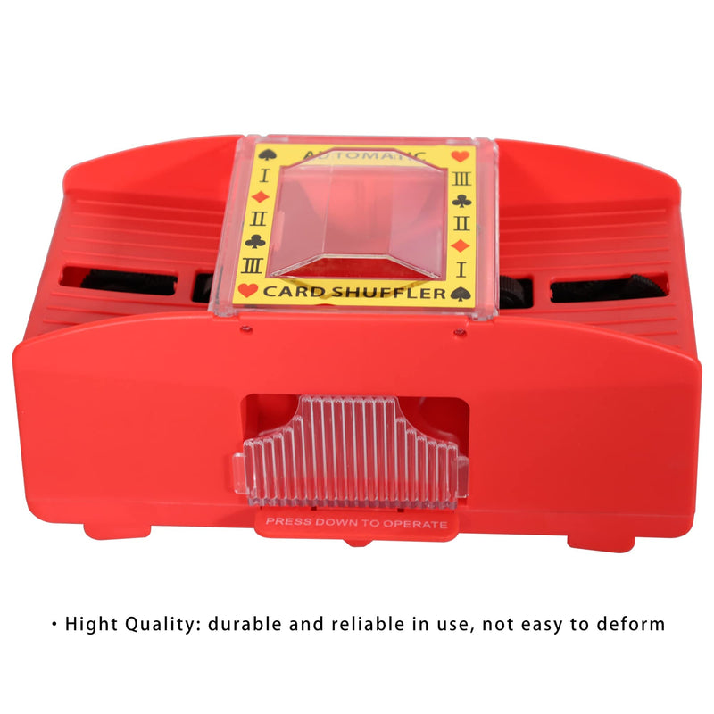 WYZworks Black/Red Casino 2 Deck Automatic Playing Card Shuffler - Battery Operated Electric for Blackjack and Poker Playing Card Games (1-2 Deck, Cards and Battery not Included) Red - BeesActive Australia