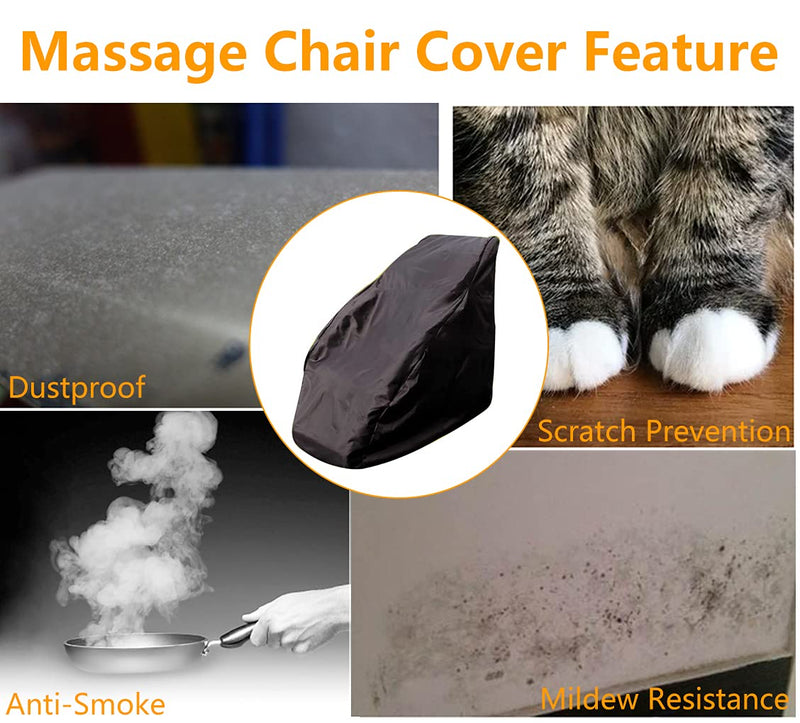 COOSOO Full Body Shiatsu Massage Chair Cover Waterproof Dustproof Protector Cover Universal Zero Gravity Single Recliner Chair Cover Folding with Zipper (160 x 100 x 140cm/63 x 39 x 55inch, Black) 160 x 100 x 140cm/63 x 39 x 55inch - BeesActive Australia