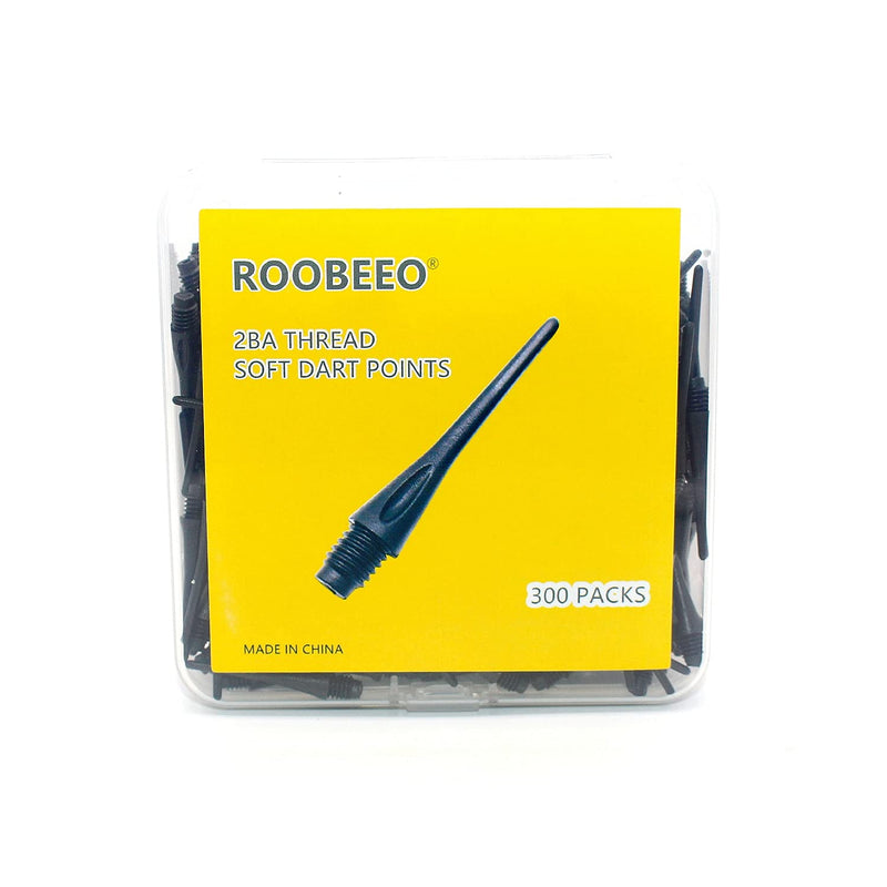 ROOBEEO 2BA Thread Plastic Tip Dart Points 300 Pack Soft Dart Tips Replacement Dart Accessories-Black - BeesActive Australia