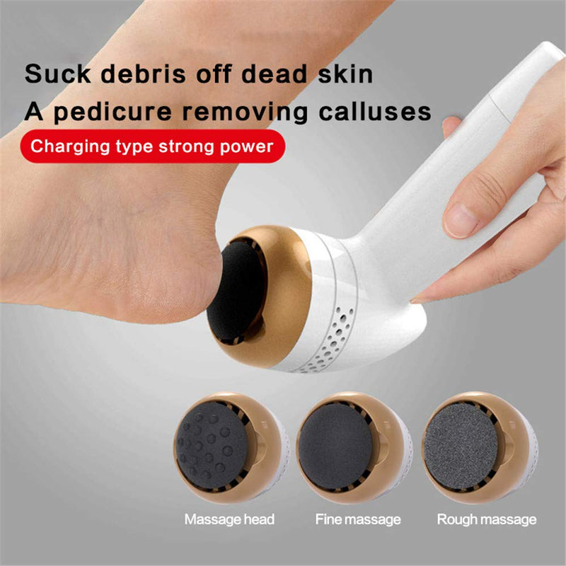 Atopskin Foot Callus Remover Feet File Dead Skin Pedicure Tool Electric Shaver Vacuum Adsorption with 3 Foot Care Grinder Coarse Roller Heads USB Battery Rechargeable - BeesActive Australia