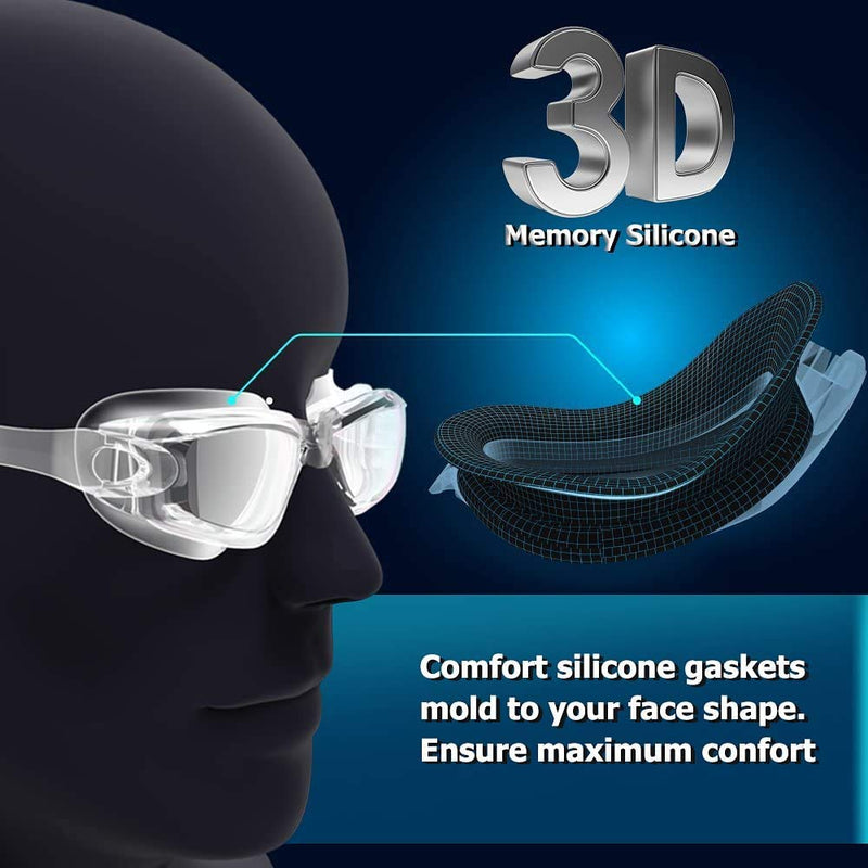 ALLPAIPAI Swim Goggles | Swimming Goggles | Pack of 2 No Leaking Anti Fog UV Protection Triathlon with Nose Clips + Ear Plugs,Swim Goggles for Women Men Adult Youth Kids Child - BeesActive Australia