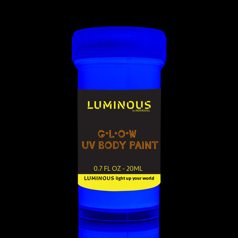 LUMINOUS UV Body Paint - Set of 8 x 20 ml / 0.7 fl oz  pots- Black Light Neon Make-Up - Bodypainting Neon Blacklight Bodypaint Face Paints - BeesActive Australia
