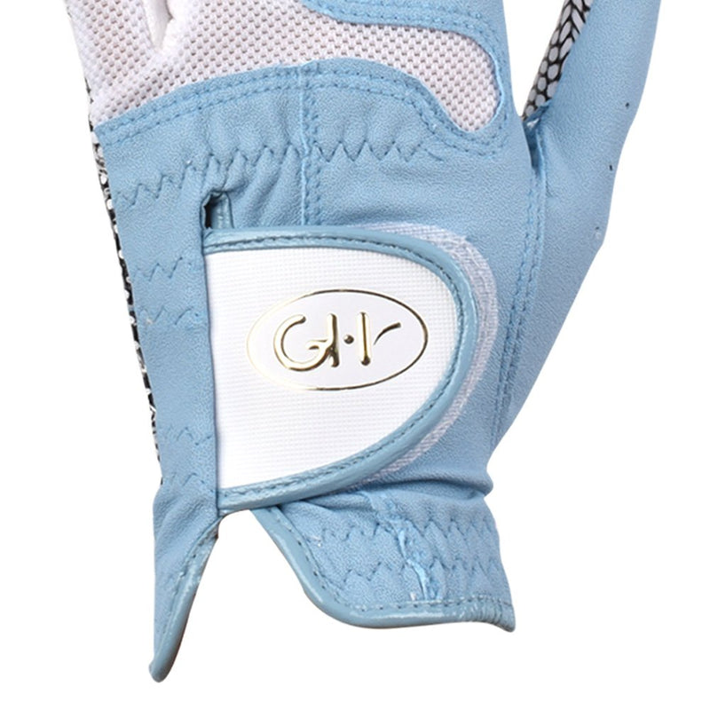 GH Women's Leather Golf Gloves One Pair - Plain Both Hands Blue 18 (XS) - BeesActive Australia