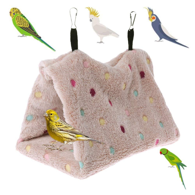 LeerKing Bird Hut for Cage 3 Sizes, Hanging Bird Hammock Bed Nest Plush House Snuggle Tent for Conure, Lovebird, Parrot, Parakeets, Cockatiels, Cockatoo, Quaker Medium Polka Dot - BeesActive Australia