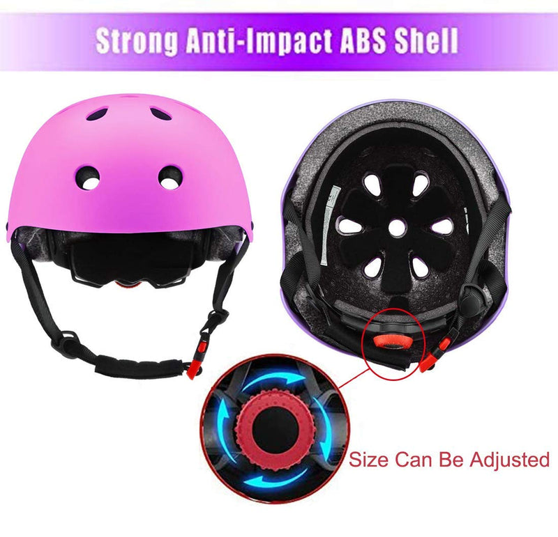 ZLEIOUY Upgrade Kids Bike Helmet Set Skateboard, Kids Helmet Elbow Pads Wrist Guards Adjustable for 3~10yrs Girl Boy Kids Protective Gear Set for Sport Cycling Bike Roller Skating Scooter Rollerblade 1-Pink - BeesActive Australia