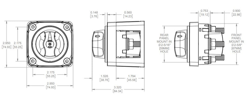 Blue Sea Systems 300 Amp m-Series Battery Switches Dual Circ. Red - BeesActive Australia