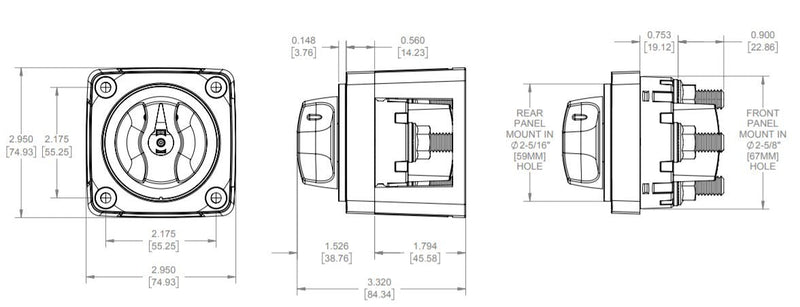 Blue Sea Systems 300 Amp m-Series Battery Switches Dual Circ. Black - BeesActive Australia