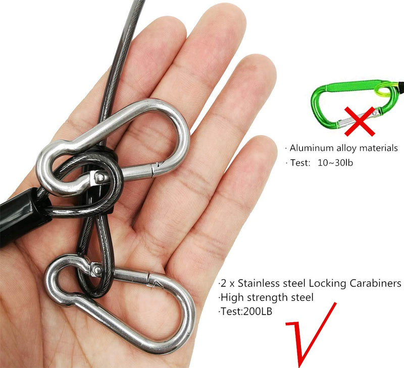 [AUSTRALIA] - 10ft-150LB Retractable Fishing Coiled Lanyard Stainless Steel Inside Heavy Duty Fishing Safety Rope Extension Cord Tether for Deep Sea Fishing Tools Rod Kayak Paddles 