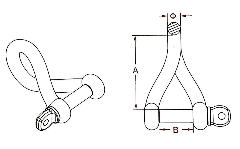 [AUSTRALIA] - Stainless Steel 316 Twist Shackle 1/4" (6mm) Marine Grade 