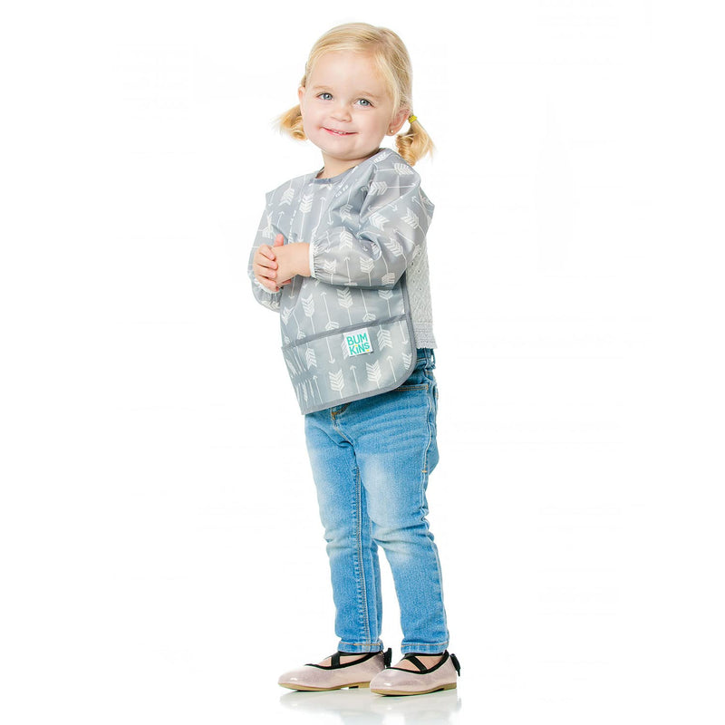 Bumkins Sleeved Bib, Baby Bib, Toddler Bib, Smock, Waterproof, Washable, Stain and Odor Resistant, 6-24 Months - Arrows - BeesActive Australia