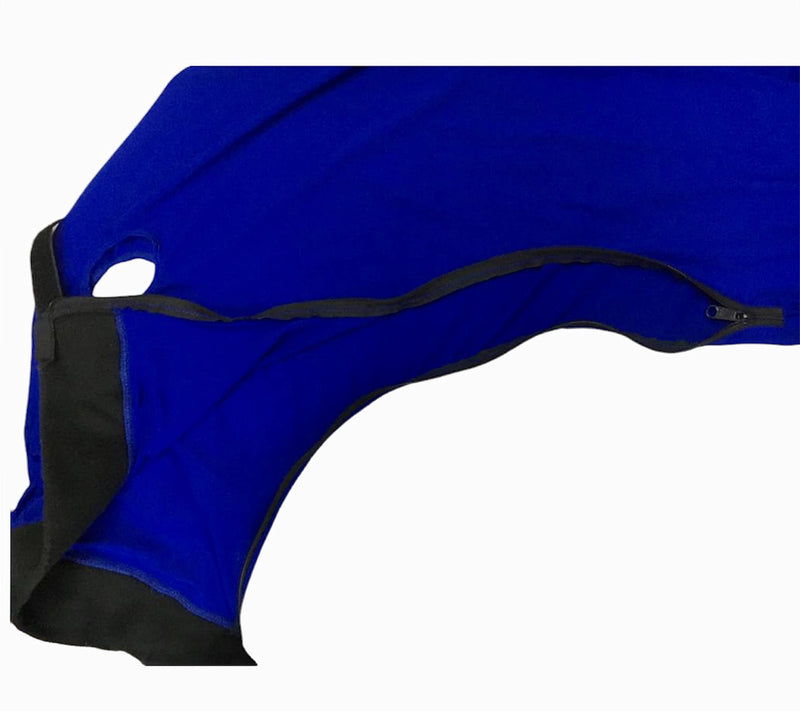 Majestic Ally Stretch Lycra Horse Hood with Zipper Medium Royal Blue - BeesActive Australia