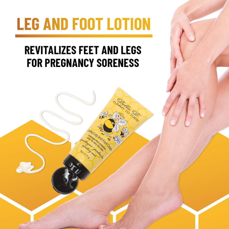 BELLA B Pregnancy Leg And Foot Cream 6 oz - Best Pregnancy Lotion For Feet - Made with Natural Ingredients - Bella B Lotion for Pregnancy Soreness 6 Ounce - BeesActive Australia