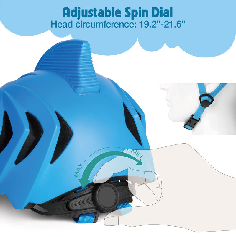 PATHLANE Kids Bike Helmet, 3D Shark Helmet, Toddler Helmet for Boys and Girls 3-8 Years, Adjustable Lightweight Children's Helmet for Bicycle, Scooter, Skateboard blue - BeesActive Australia