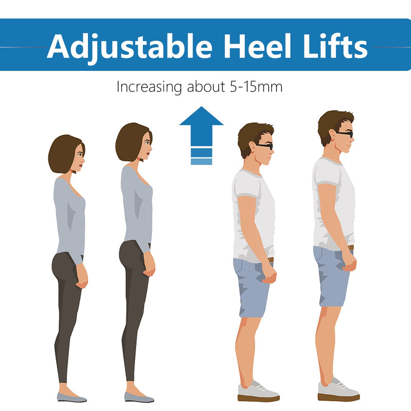 PrettSole Adjustable Heel Lifts(3 Layers), 5mm to 15mm Height Increase Insoles for Leg Length Discrepancy - Small Shoe Lifts for Women, Shoe Inserts Comfort Half Foot Pads for Heel Pain - 1 Pair Small(3 Lays) - BeesActive Australia