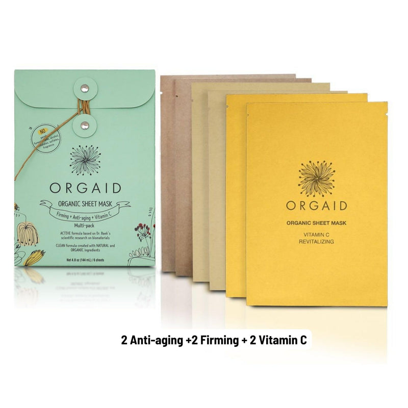 ORGAID Organic Sheet Mask | Made in USA (Assorted Multi-pack, pack of 6) Assorted Multi-pack - BeesActive Australia