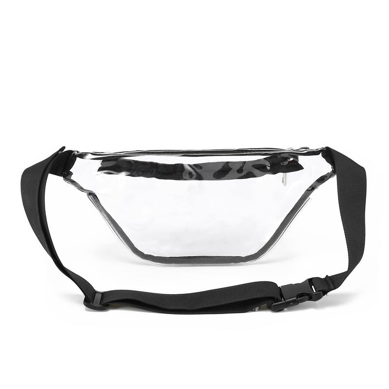 Clear Fanny Pack Stadium Approved Clear Purse Transparent Adjustable Waist Pack Belt Bag for Women Men, Travel, Beach, Festival, Events, Concerts Bag Black - BeesActive Australia