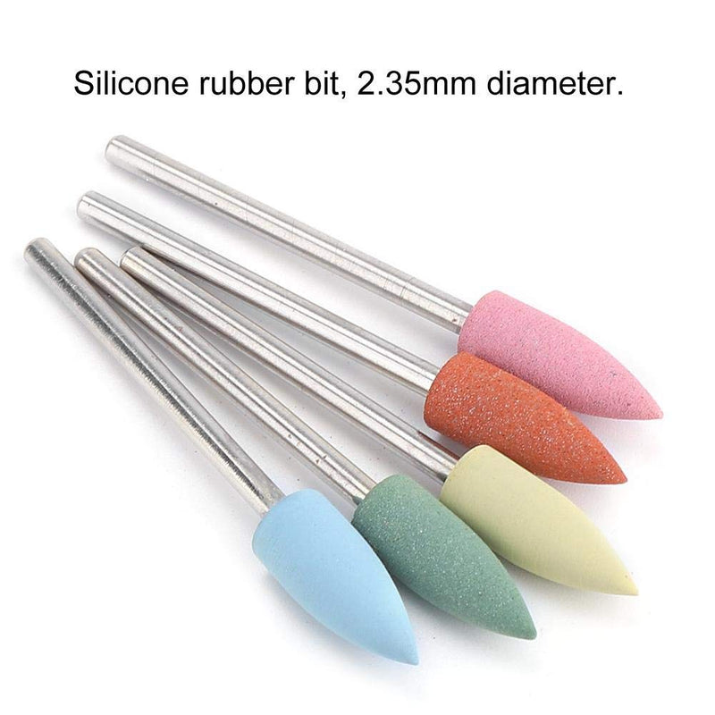Nail Drill Bits Kit, Rubber Nail Art Polishing Head Nail Drill Bits Manicure Pedicure Nail Polishing Burr Accessory Portable Electric Nail Drill 5pcs / set (152) 152 - BeesActive Australia