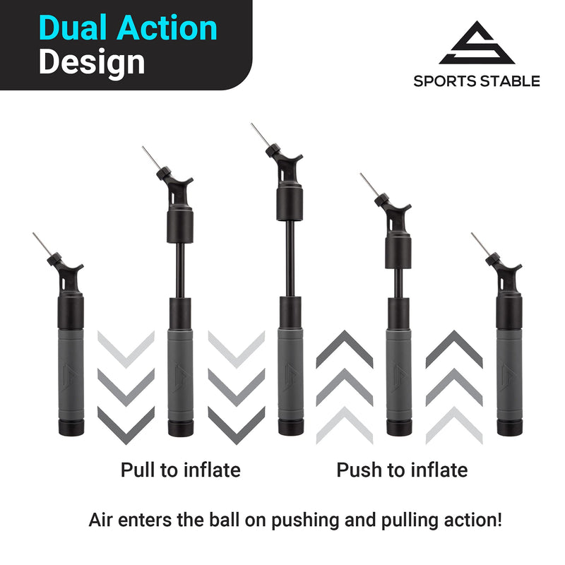 Sports Stable Ball Pump with 5 Needles. Dual-Action Air Pump for Your Basketball, Football, Soccer Ball, Volleyball, and Other Inflatable Balls - BeesActive Australia