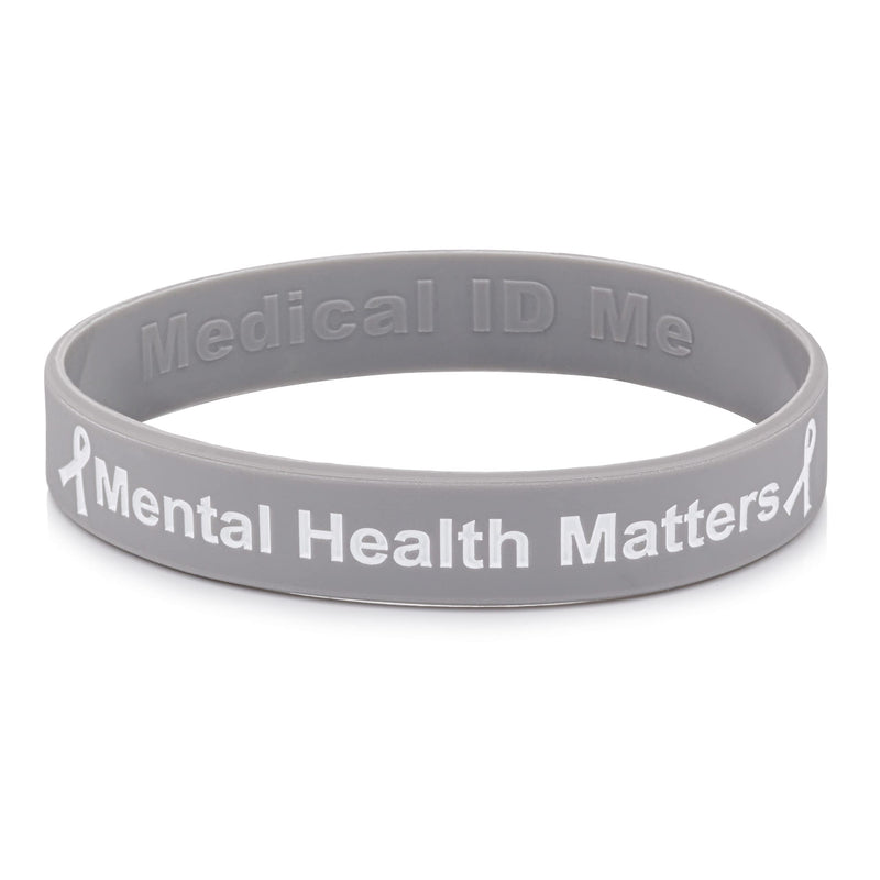 Set of 4 Mental Health Matters Awareness Bracelet Motivational Men's Women's Mental Health MHA (Large 20cm) Large 20cm - BeesActive Australia