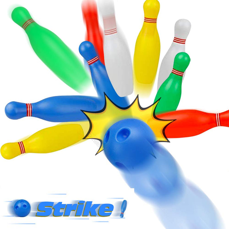 Bowling Pins Ball Toys Small Plastic Bowling Set Fun Indoor Family Games with 10 Mini Pins and 2 Balls Educational Toy Birthday Gift for Kids Baby Toddlers Boys Girls Children 3 4 5 6 Years 12Pcs - BeesActive Australia