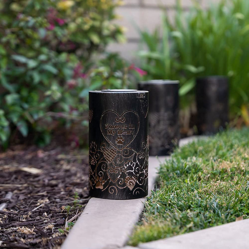 iHeartDogs Pet Memorial Gifts - Artisan Shadow Solar Lantern - This Pet Loss Gift Feeds 7 Shelter Pets in Honor of Your Departed Pet Forever in My Heart - BeesActive Australia