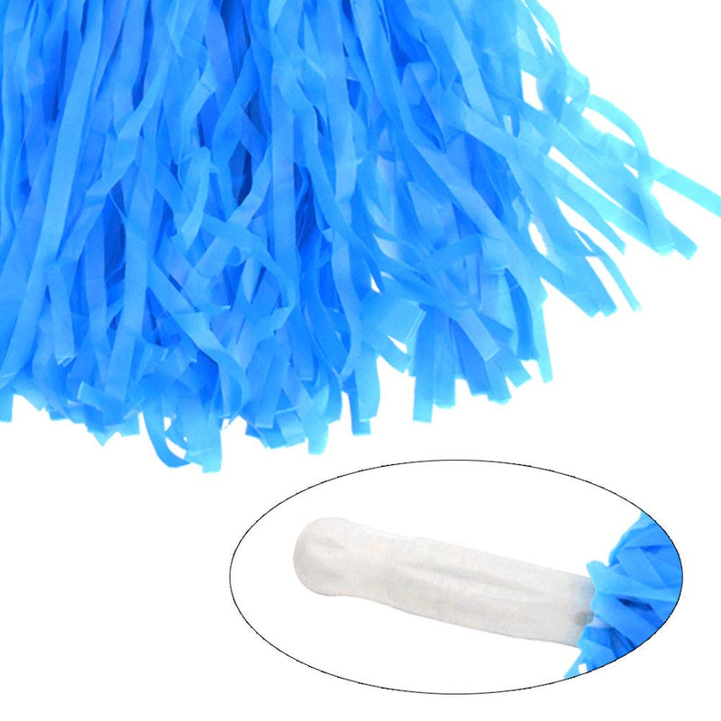 [AUSTRALIA] - baotongle 12 pcs Cheerleading Pom Poms Hand Flowers Cheerleader Pompoms Sports Dance Cheer Plastic Pom Pom for Sports Team Spirit Cheering Ball Dance Fancy Dress Night Party Blue 20Gram 