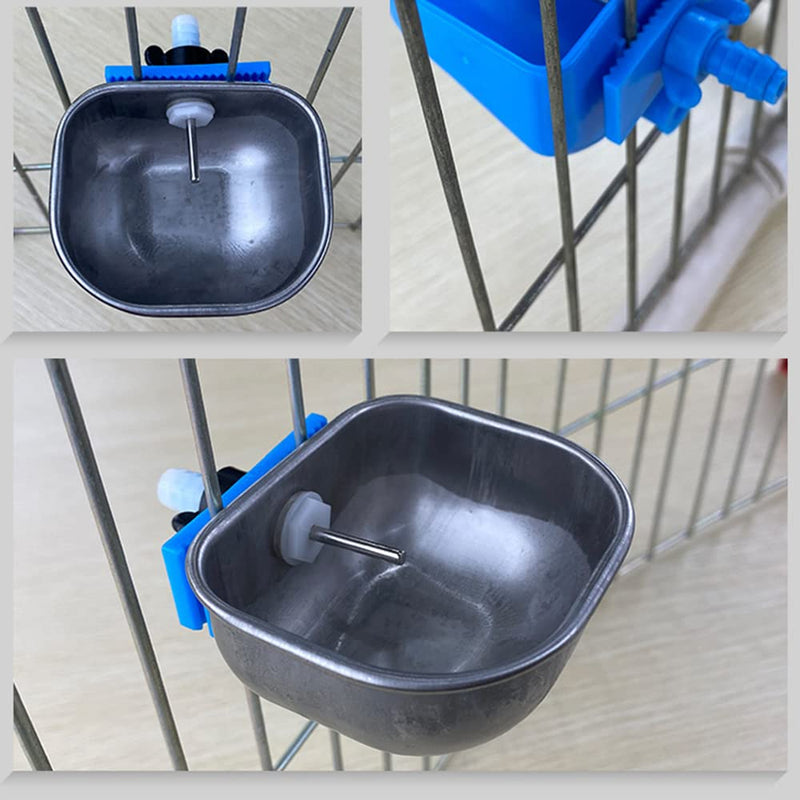 Lveofielygi Rabbit Water Dispenser - Automatic Bunny Water Nipple Drinker Feeders, 2.36'' Stainless Steel Metal Bowl for Cages Watering System Breeding Equipment - BeesActive Australia