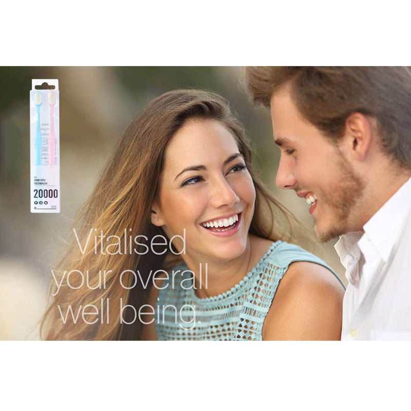 2 Pack Extra Soft Toothbrushes for Sensitive Gums Deep Cleaning, Japan ToothbrushUltra Fine Micro-Nano Toothbrush with 20000 Soft Floss Briste - BeesActive Australia