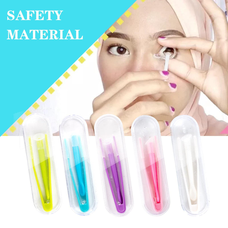 AWAVM 10 Contact Lens Tweezers Sucker Stick Set Contact Lens Case Special Tweezers Set Contact Lens Makeup Remover Tweezers Sucker Stick Set - BeesActive Australia