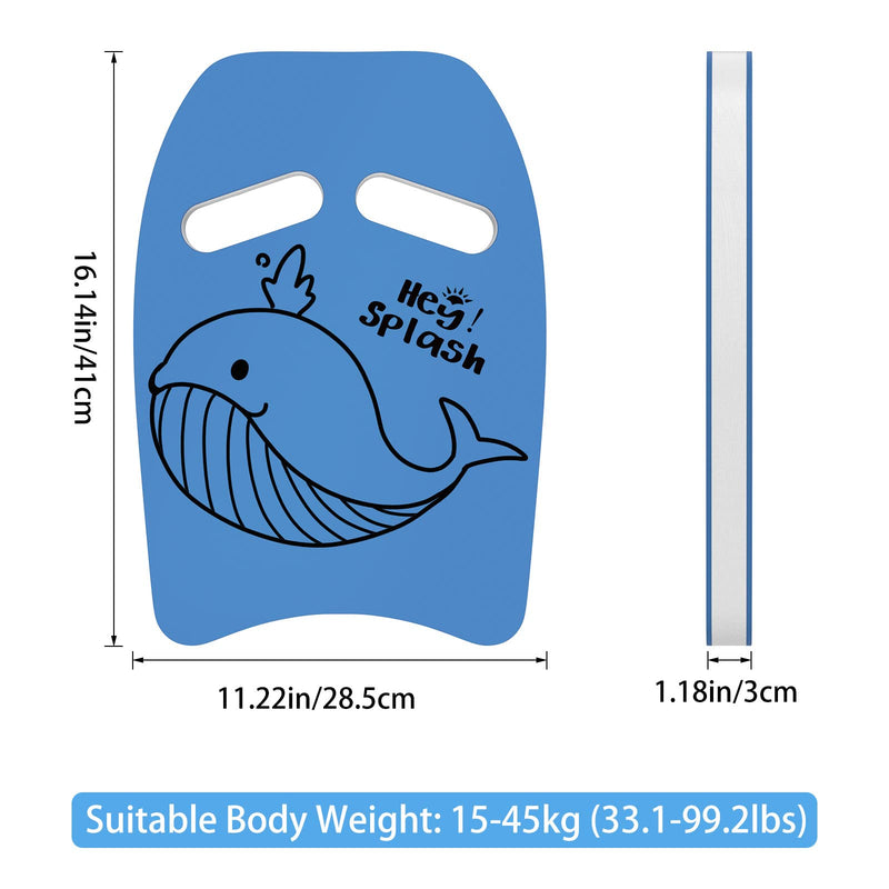 HeySplash Swim Kickboard for Kids, Swimming Training Kickboard, Cute Pattern Swim Training Aid for Children, Pool Exercise Equipments for Beginning Swimmers Safety Swim Board Auxiliary Whale Blue - BeesActive Australia
