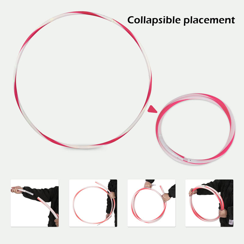 36in LED Hula Hoop Dance Exercise Light Up Hoop for Kids Adults Teens, Weight Loss Fitness Equipment Auto Color Changing Strobe Glow Light,Hoop Hooper Gift（2 AA Batteries are not included） (red) Red - BeesActive Australia