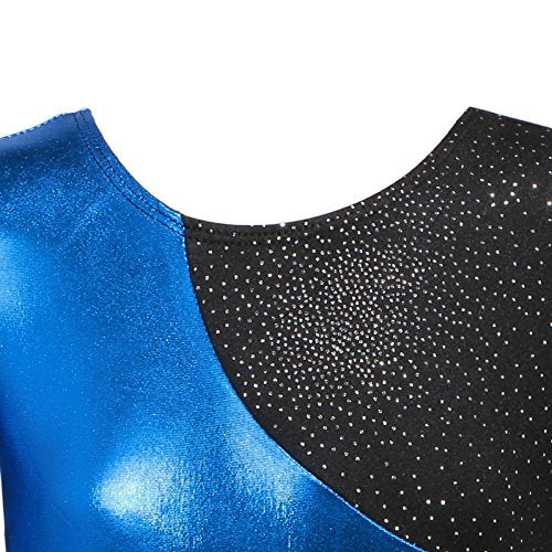 [AUSTRALIA] - Gymnastics Long Sleeve Leotards for Girls Kids Ballet Sparkle Ribbons Dancewear Blue 130(5-6Y) 