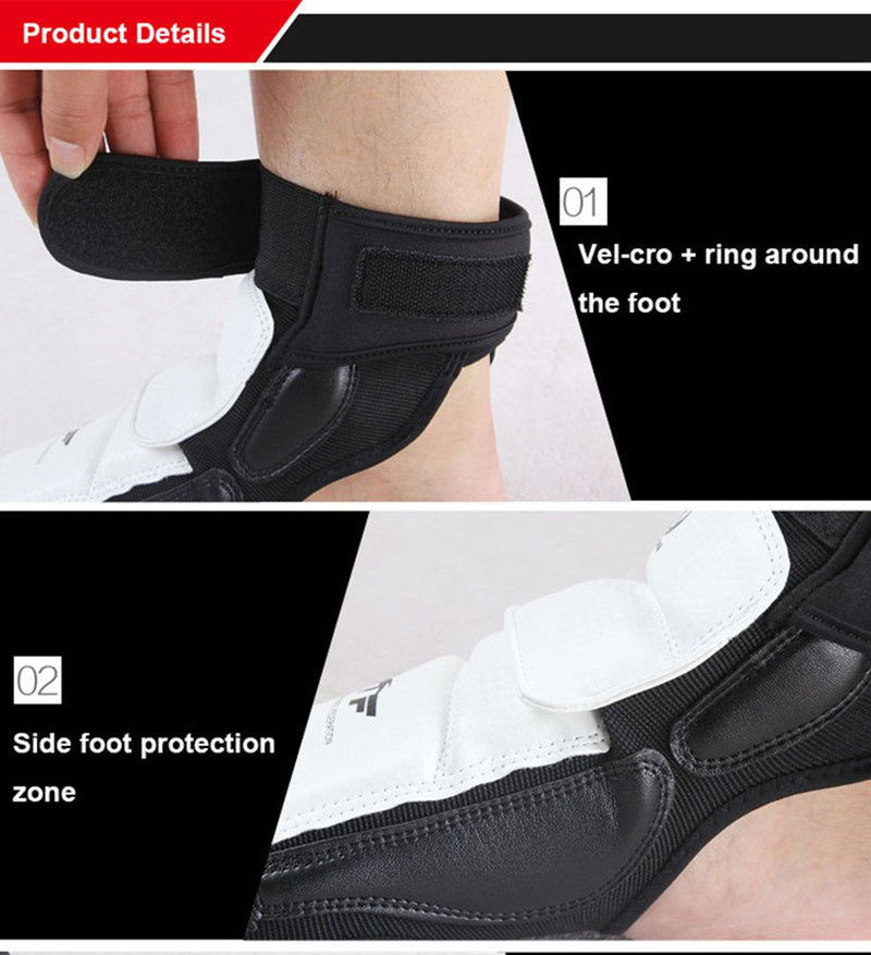 [AUSTRALIA] - Runspeed Taekwondo Foot Protector Gear Training Martial Arts Fight Boxing Punch Bag Sparring Muay Thai Kung Fu Tae Kwon Do TKD Feet Support for Men Women Kids Black Large 